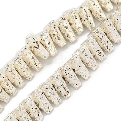 Гальванические бусины из натуральной лавы G-I360-H01-04-1