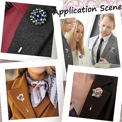 60 набор 2-х цветных круглых латунных значков для лацканов KK-SC0004-99-1