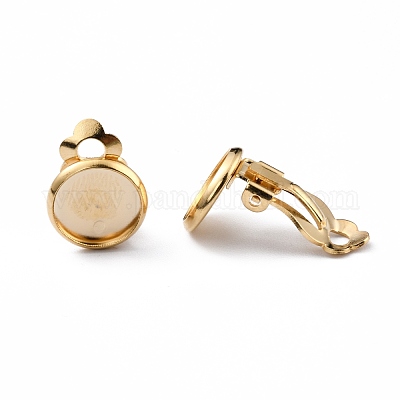 Латунные серьги с клипсами KK-O131-04G-C-1