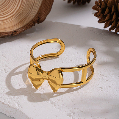 Браслеты-манжеты с бантом из нержавеющей стали 304 MR5902-1