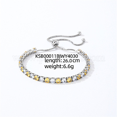 Латунные браслеты-слайдеры с микропаве из кубического циркония для женщин AW4162-14-1