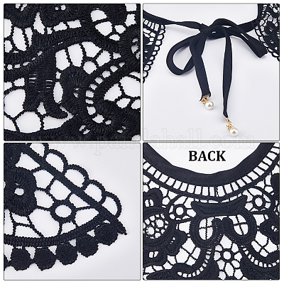 1 шт. съемные воротники из полиэстерового кружева AJEW-GF0007-67-1