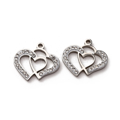 Подвески из нержавеющей стали 304 со стразами из глины STAS-P406-17E-P-1