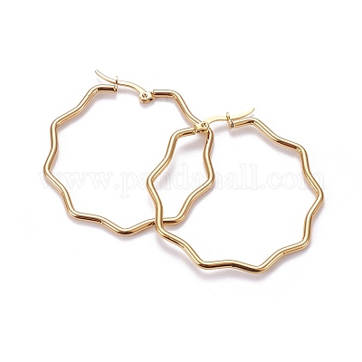 201 серьги-кольца из нержавеющей стали EJEW-F205-16G-A-1