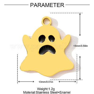 Подвески из нержавеющей стали 304 с эмалью STAS-OY001-80G-1
