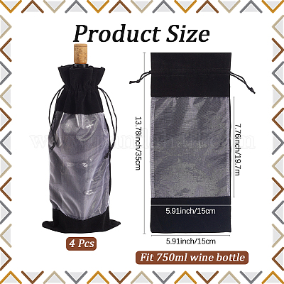 Бархатные мешочки для упаковки бутылок вина ABAG-WH20013-11G-1