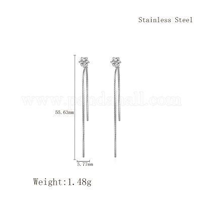 Элегантные плоские круглые серьги-гвоздики из нержавеющей стали с кисточками BX2341-1-1
