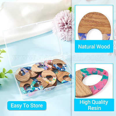 16 шт. подвески из 8-х цветов из смолы и ореха FIND-TA0006-36C-1
