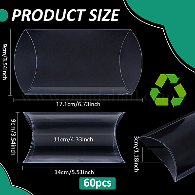 60 шт. пластиковые коробки-подушки из ПВХ CON-BC0007-58B-1