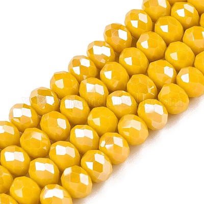 Стеклянные бусины с гальваническим покрытием  EGLA-A044-P8mm-A29-1