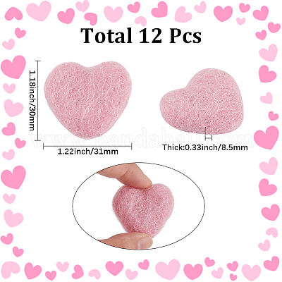12шт. украшение для валяния из шерсти в форме сердца DIY-SC0030-14A-1