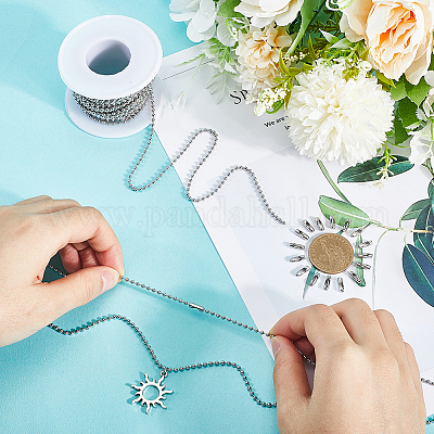 Наборы для изготовления цепочек из шариков и браслетов из нержавеющей стали 304 своими руками DIY-SC0027-80P-03-1