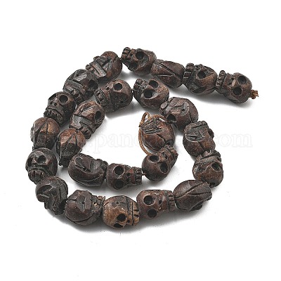 Резные деревянные бусины WOOD-Q060-02B-1