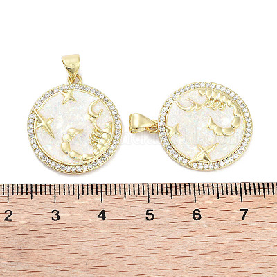 Латунные микропаве прозрачные подвески с фианитом KK-L213-010G-01-1