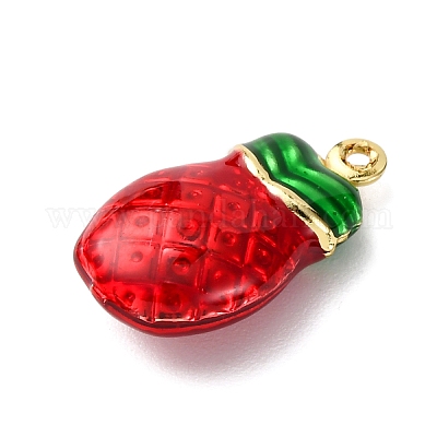 Подвески из латуни с эмалью в виде ананаса KK-C119-02B-1