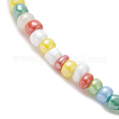 Женский стрейч-браслет с натуральным жемчугом и дурным глазом BJEW-JB09371-1