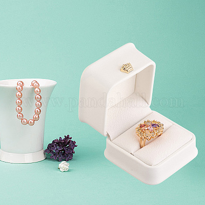 2 шт. подарочные коробки для колец из искусственной кожи LBOX-CL0001-03-1