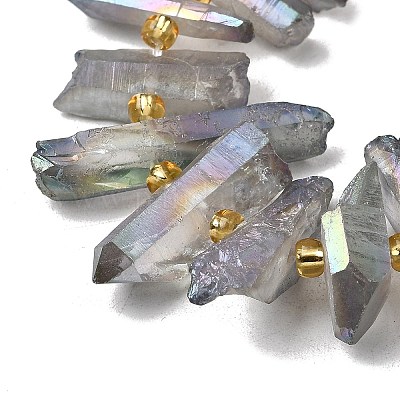 Гальванизировать природный кристалл кварца бусы пряди G-F800-B12-1