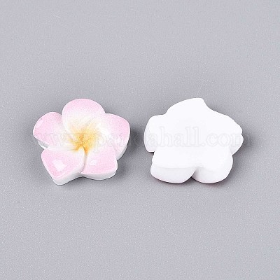 Кабошоны из непрозрачной смолы в виде цветка плюмерии CRES-T025-30C-02-1