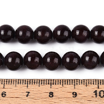 Нити круглых бусин из натурального окрашенного нефрита машан G-T139-8mm-67I-1