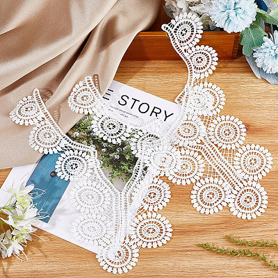 Кружевной воротник с вышивкой в виде подсолнухов DIY-WH0308-324B-1