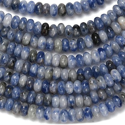 Натуральное синее пятно нитки из бисера яшмы G-L635-A12-4x2mm-1