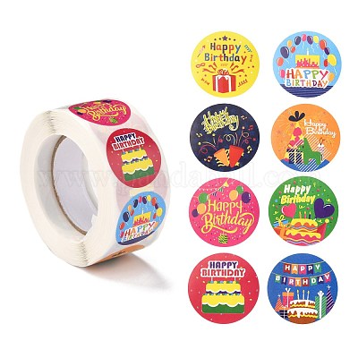 Самоклеющиеся наклейки с тематическим узором на день рождения DIY-E023-08H-1