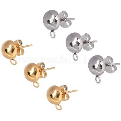 Wholesale UNICRAFTALE 40 pcs Stainless Steel Pendant Clasp Earring