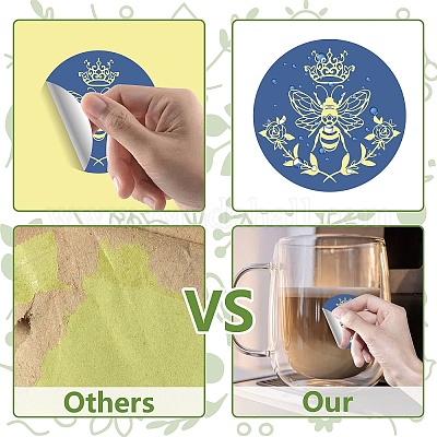 Бумажные самоклеящиеся наклейки с тиснением золотой фольгой DIY-WH0434-012-1