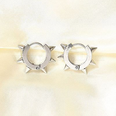 Серьги-кольца из нержавеющей стали 201 EJEW-A098-04P-1