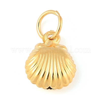 Подвески из чистого серебра в форме полых ракушек с соединительными кольцами STER-R013-02G-1