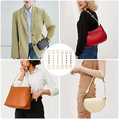 3 шт. 3-цветные эмалевые цепочки для сумок-удлинителей в виде цветка из сплава HJEW-YW00098-01-1