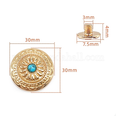 Декоративные пуговицы из сплава PW-WG1200D-10-1