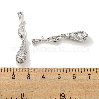 Застежки с S-образным крючком из латуни с микропейвом и прозрачным кубическим цирконием KK-L211-008P-1