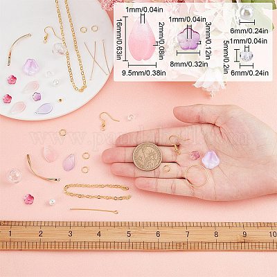 Наборы для самостоятельного изготовления длинных сережек-цветков DIY-SC0019-65-1