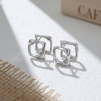Orecchini Quadrati In Argento Sterling 925 - 5x5 Mm, Chiusura A Farfalla, Ipoallergenici, In Sacchetto Regalo