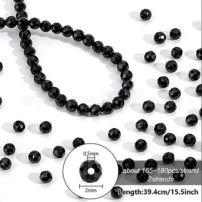 Натуральный черный шпинель бисер пряди G-PH0034-13-1