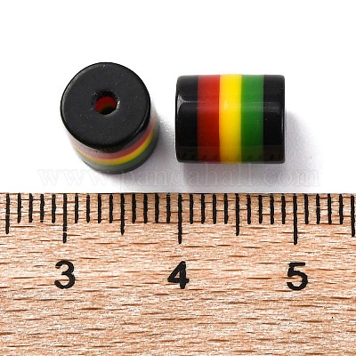 Бусины из смолы в полоску в стиле регги RESI-G104-01C-1