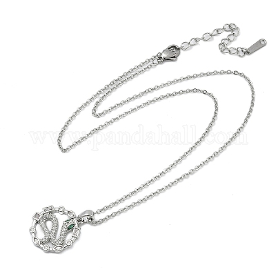 Латунное микропаве прозрачное кубическое циркониевое кольцо с подвесками в виде змеи ожерелья NJEW-K280-03A-P-1