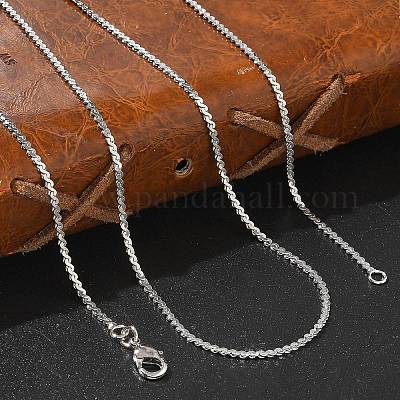 1.5 мм стойка покрытие латунь серпантин цепи ожерелья для женщин мужчин MAK-L044-12P-1