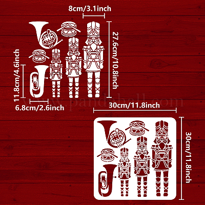 FINGERINSPIRE Wind Instrument Stencil 11.8x11.8inch Trinidad And Tobago
