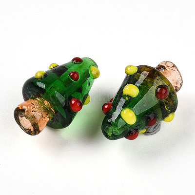 Бусины ручной работы в технике лэмпворк с неровностями&nbsp;LAMP-T022-02A-04-1