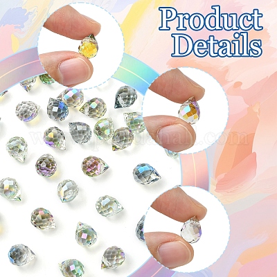 48шт 4 цвета гальванические стеклянные бусины GLAA-FS0001-89-1