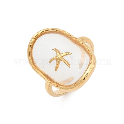 Кольца-манжеты из нержавеющей стали 304 из смолы для женщин RJEW-D305-03G-1