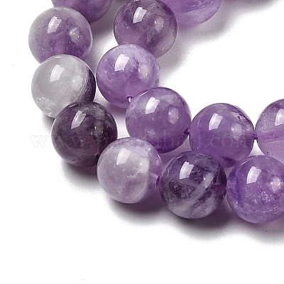 Нити круглых бусин из натурального лавандового аметиста G-O134-08-8mm-01-1
