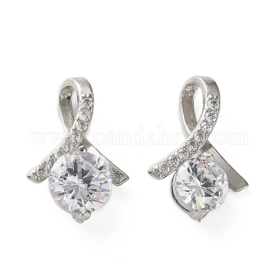 Латунные микропаве прозрачные подвески с фианитом KK-Z105-02P-1