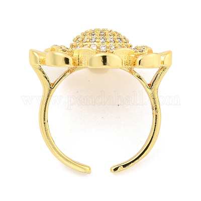 Открытое кольцо-манжета с прозрачным кубическим цирконием для шлема RJEW-L121-026G-1