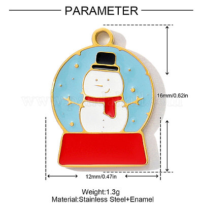 Подвески из нержавеющей стали 304 с эмалью STAS-OY001-56G-1
