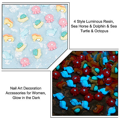 120 шт. 4 стиля светящихся смоляных кабошонов MRMJ-OC0003-74-1