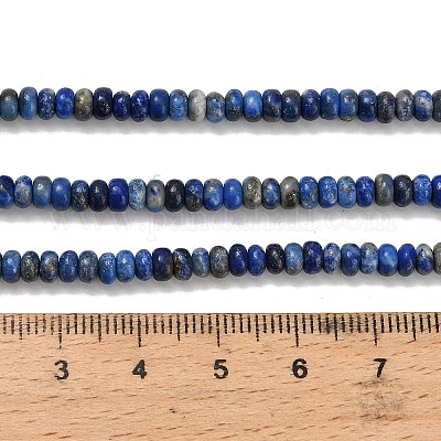 Нитки бусины из натурального ляписа-лазури G-L635-A33-4x2mm-02-1